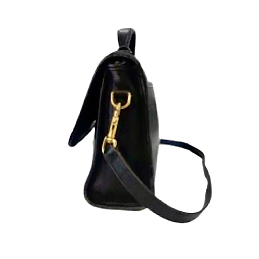 Vintage COACH COURT Black Glove Tanned Turn Lock Crossbody Shoulder Bag 9870 - Picture 5 of 17